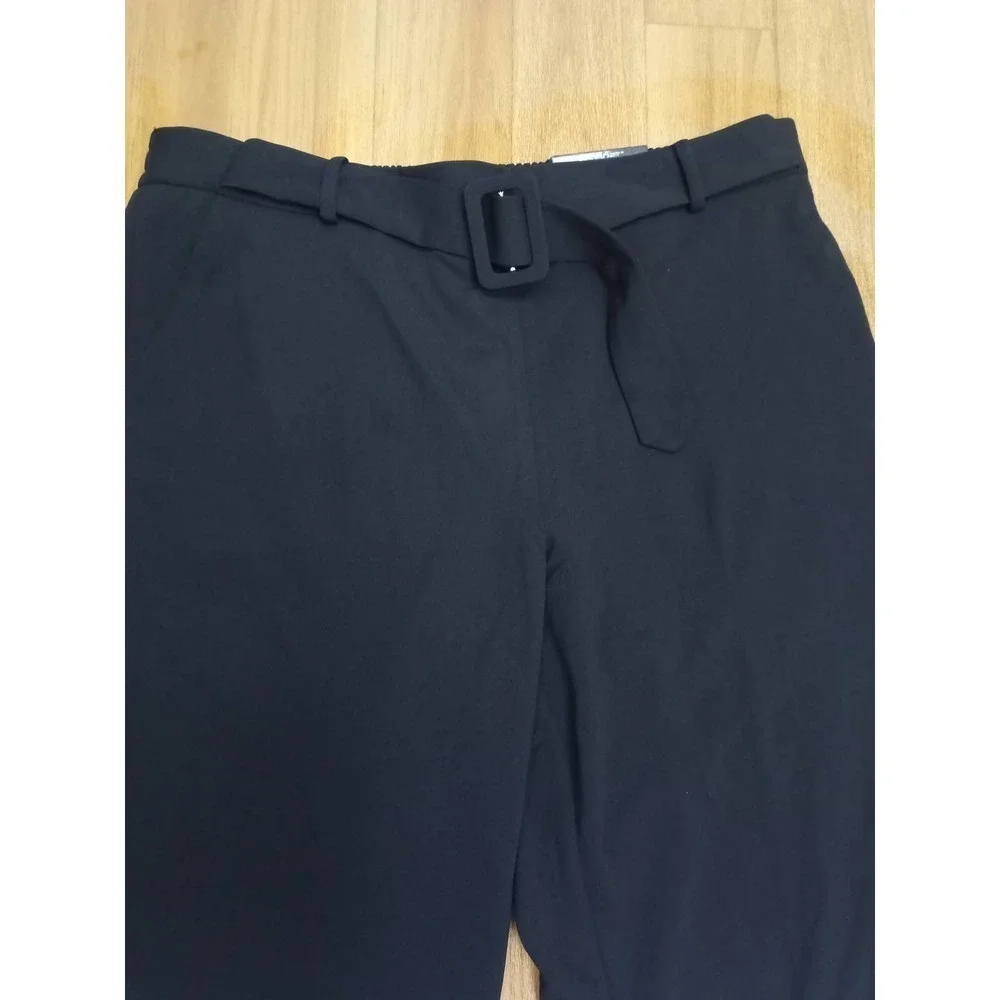 NWT Worthington Black Belt Front Crop Pants Work - Picture 4 of 6